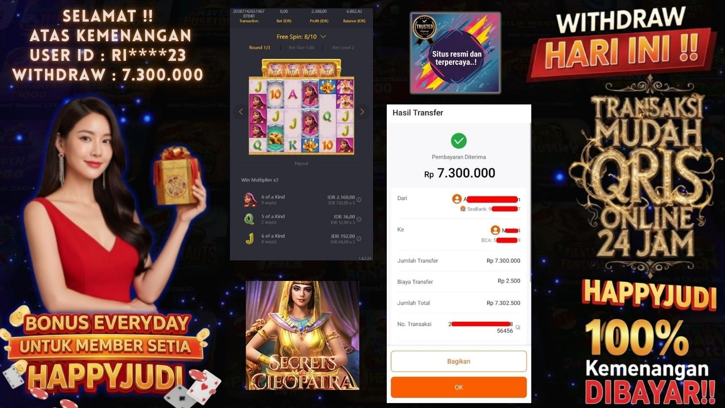 HAPPYJUDI JACKPOT SLOT SECRET OF CLEOPATRA